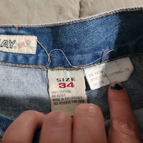 90s Blue Denim Union Bay Shorts Size 34 - Picture 3 of 10